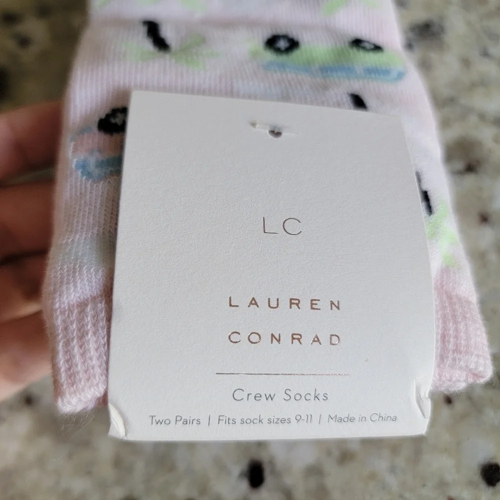 LC Lauren Conrad Pink Pattern Socks NWT